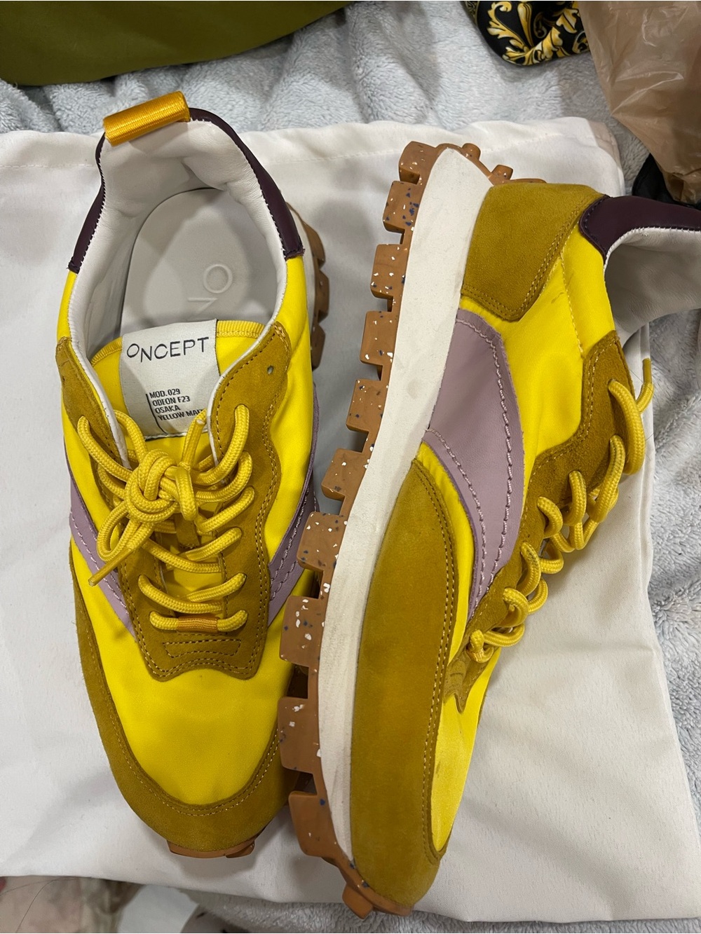 Oncept Yellow & Lavender Women's Chunky Runner Sneakers
